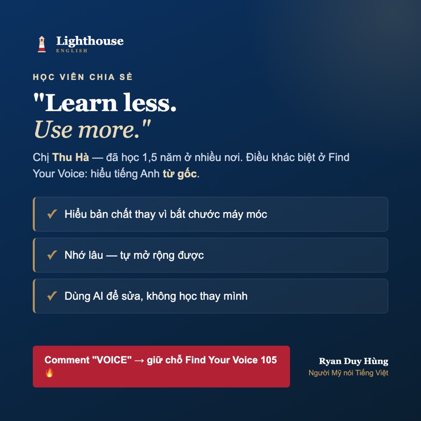 Cảm nhận học viên Thu Hà — Find Your Voice